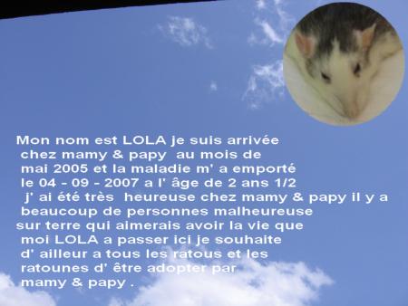 LOLA NOUS A QUITTER .